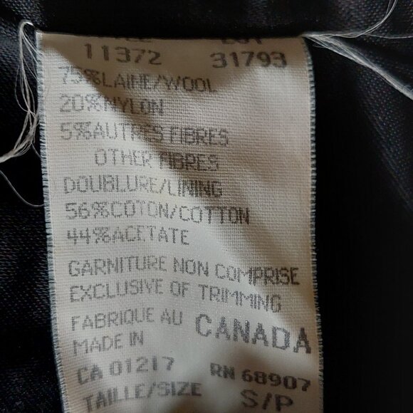 Le Chateau Black Wool Trench Coat (Size S) - Picture 14 of 14